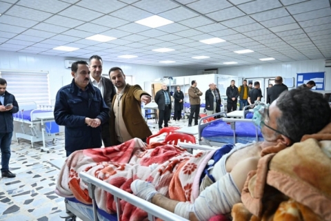 پارێزگاری هەولێر، سەردانی پێشمەرگە بریندارەکانی کرد، کە لە هێرشەکەی بەرەبەیانی ئەمڕۆ برینداربوون