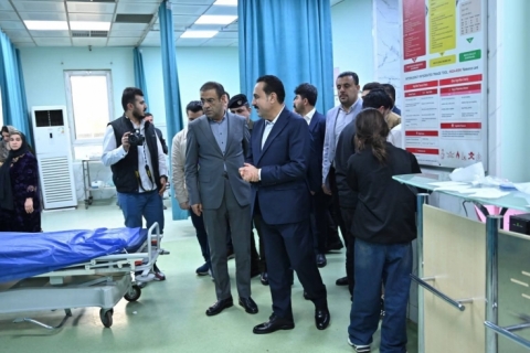 پارێزگاری هەولێر، سەردانی نەخۆشخانەی فریاکەوتنی ڕۆژئاوا دەكات