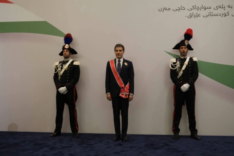 ئیتاڵیا بەرزترین پلەی ڕێزلێنانی فەرمیی خۆی بەخشییە سەرۆکی هەرێمی کوردستان