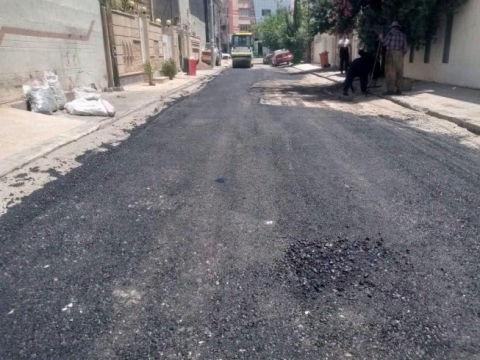بە ڕووبەری (١٤٥٠)م٢ ژمارەیەک شەقام و کۆڵان قیڕتاوکراو چاککرایەوە