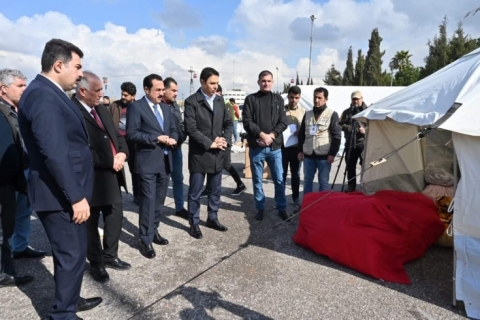 پارێزگارى هەولێر، سەردانى کەمپینى هەولێرى بۆ هاریکارى زیانلێکەوتانى بومەلەرزە وێرانکەرەی تورکیا و سوریا کرد