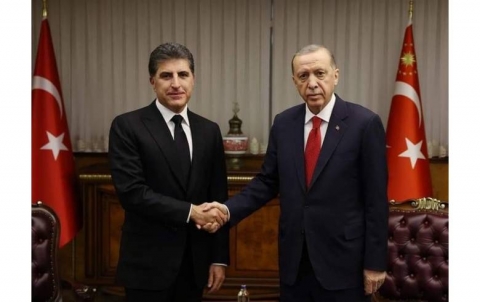 President Nechirvan Barzani meets with President Recep Tayyip Erdogan of Turkey