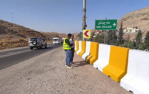 Construction and installation of concrete mass to protect drivers and citizens on the main road (Erbil - Koya) near Mam Choghan village